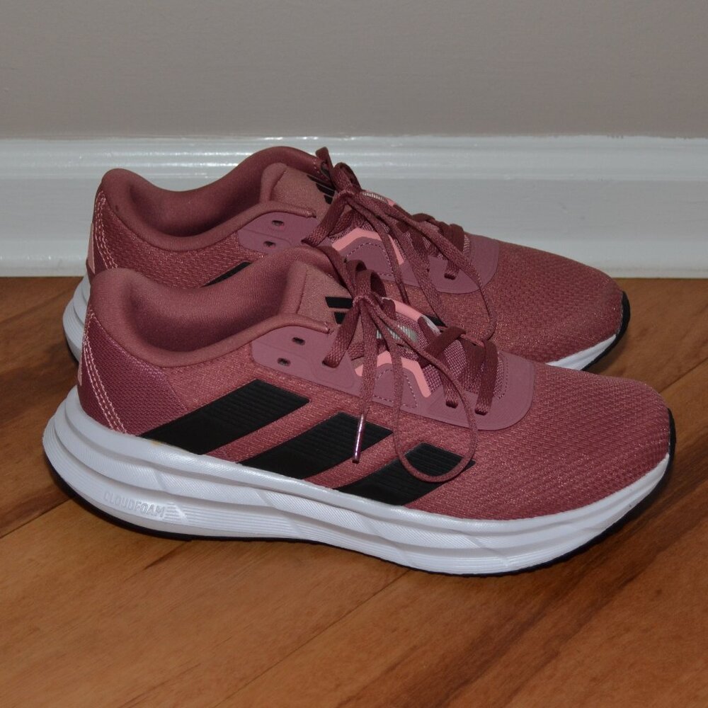 adidas Women’s Pink Running Sneakers with Black Stripes - Picture 5 of 12